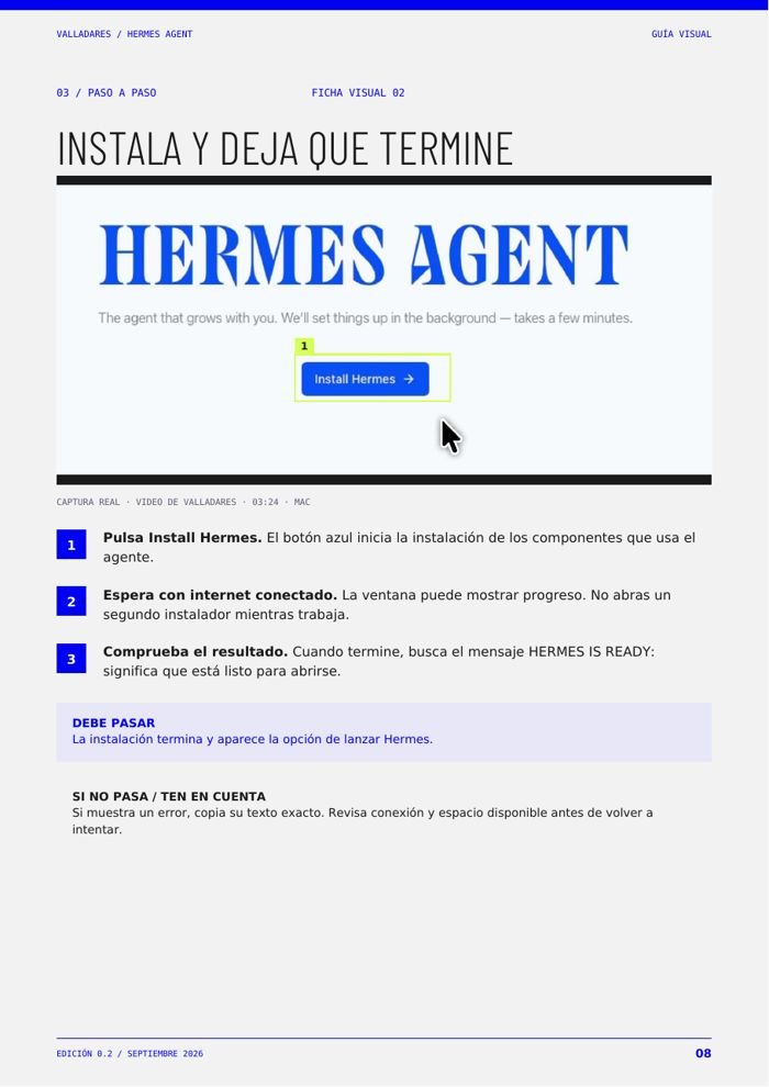 Página: instala Hermes y deja que termine