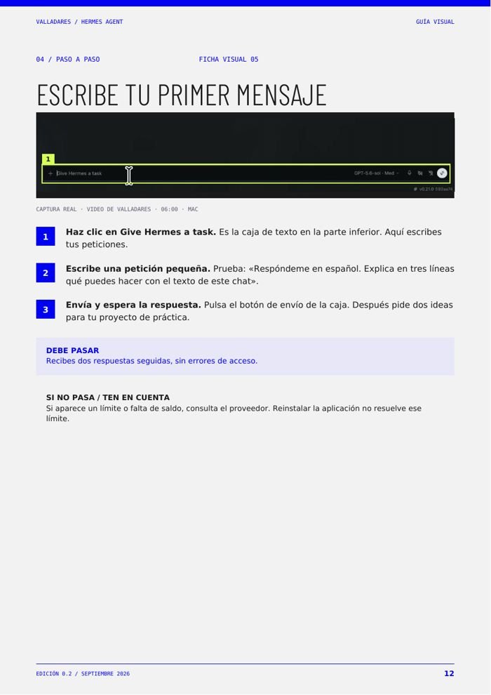 Página: escribe tu primer mensaje